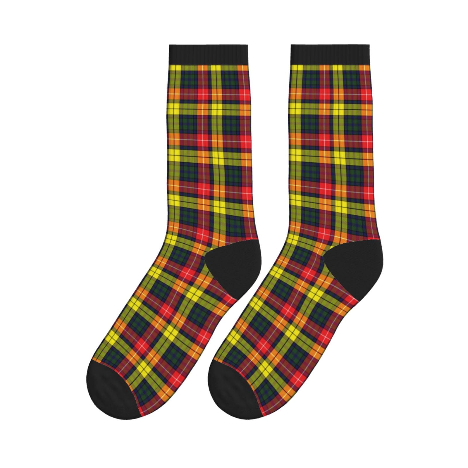 SMAZDFXX Casual Socks Clan Buchanan Modern Tartan Crew Tube Socks Sport Running for Men Women