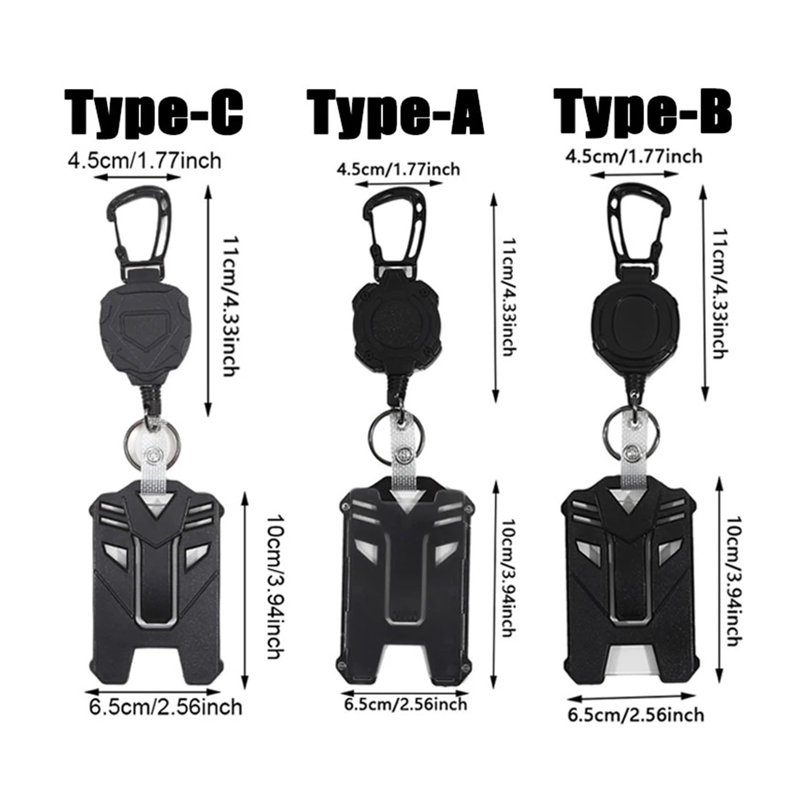 Portabadge con clip for portacarte di credito Custodia for autobus Portadocumenti retrattile resistente-3 stile Adatto all'uso in ufficio(3 Set ABC)