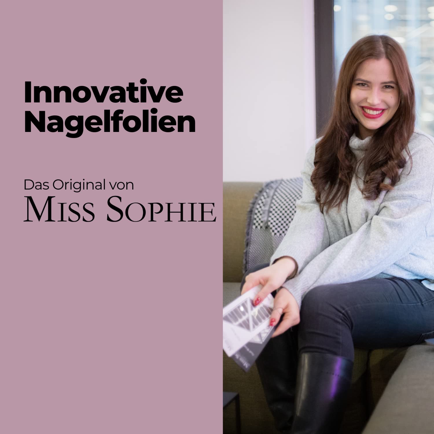 Miss Sophie Pellicola per unghie - "Black Velvet", Tinta unita, Nero, Nail Wraps -24 pellicole per unghie autoadesive ultrasottili a lunga durata