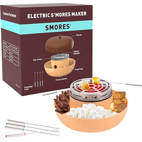 Electric S'mores Maker Tabletop Indoor, Flameless Marshmallow Roaster
