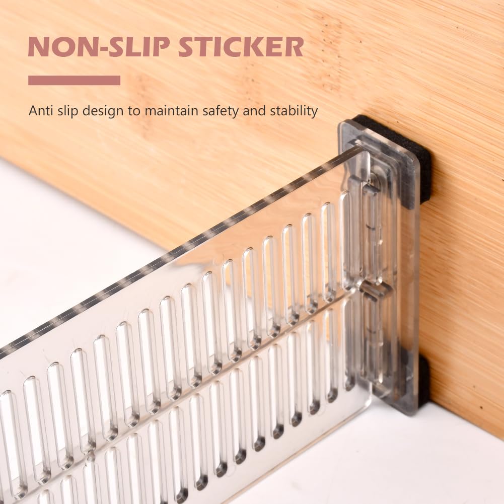Schubladenteiler, 25,4–50,8 cm, verstellbare Schubladen-Organizer-Trennwände, ausziehbare Kunststoff-Schubladentrenner, Schrank-Organizer für Küche, Schlafzimmer, Büro, Schreibtischschublade,