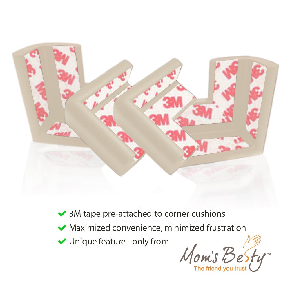 Mom's Besty - Juego de protectores de seguridad para niños y defensas para muebles, Marfil blanco
