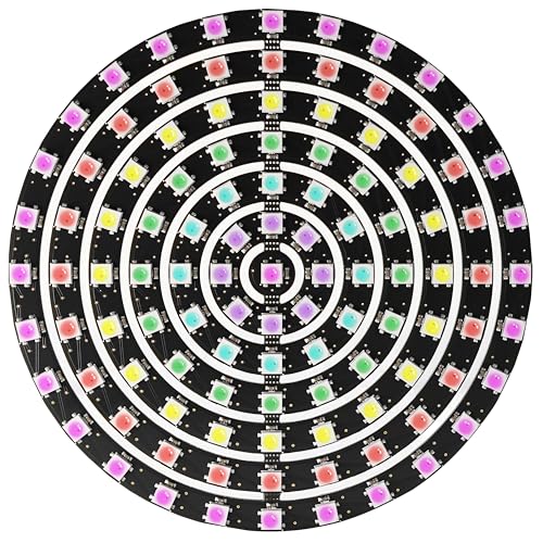 Treedix 109 LED 7 anillos WS2812B 5050 RGB LED lámpara de anillo luz 109 píxeles LED matriz direccionable Full Dream Color DC 5 V para Arduino y Raspberry Pi