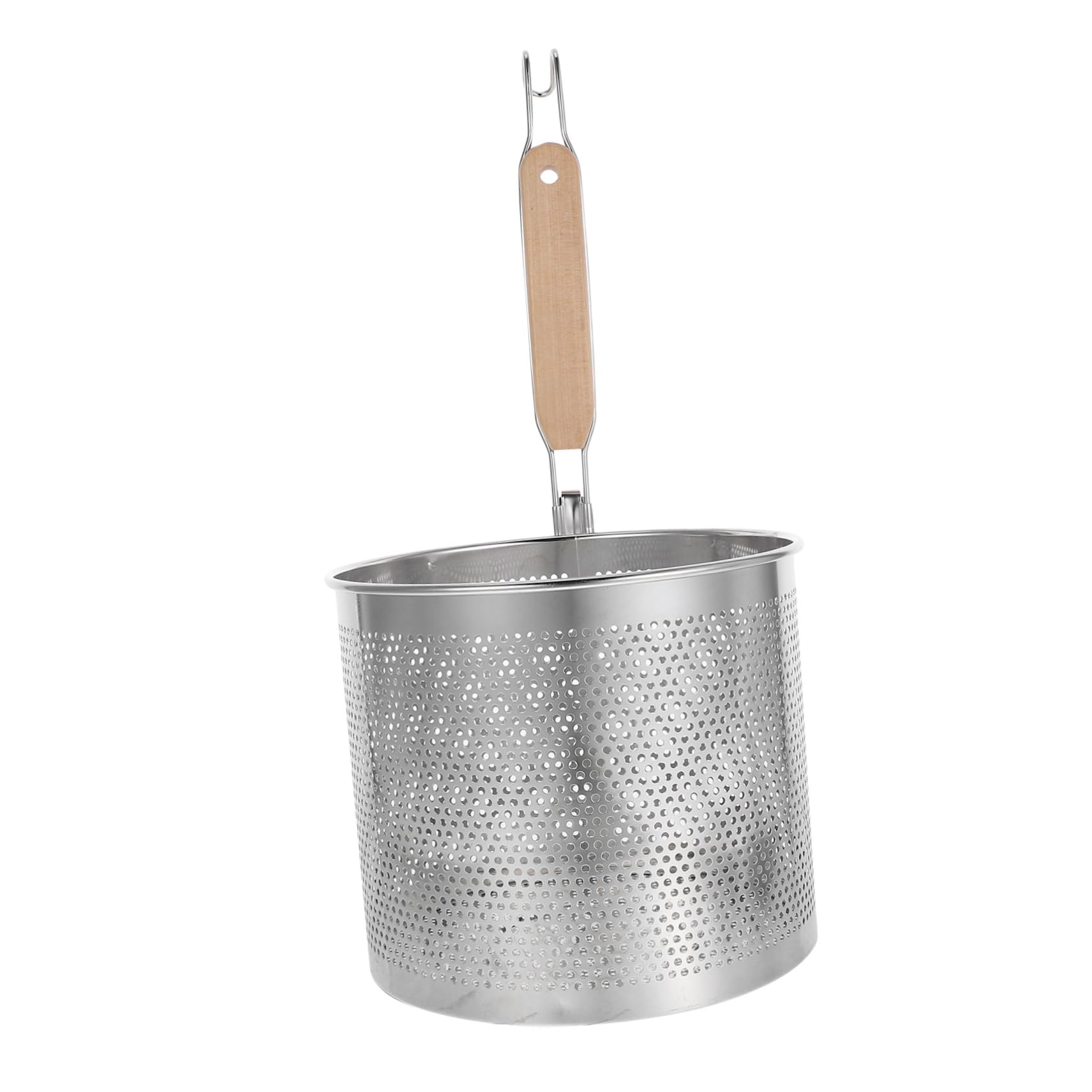 Edelstahl Nudelsieb mit Langem Griff, Feinmaschig, Silber