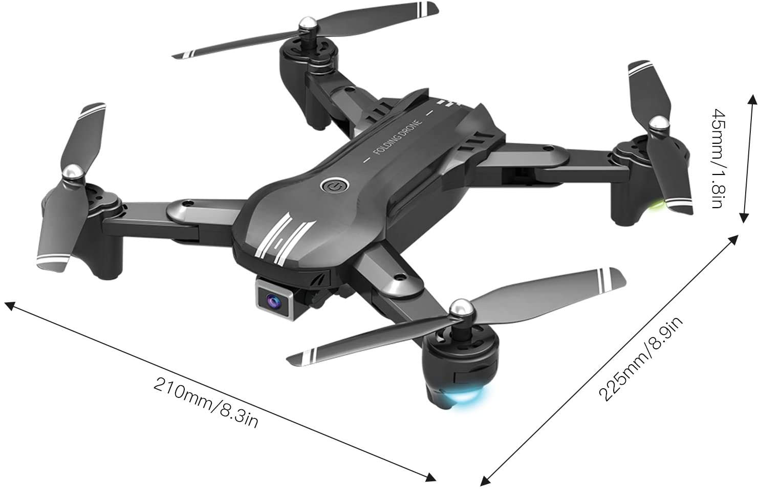 Drone with Camera H168 Mini Folding Drone Dual Lens Remote Control 4K Camera 4 Channel WiFi 6?Axle Gyroscope