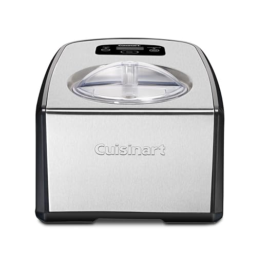 Cuisinart ICE-100 1.5-Quart Ice Cream and Gelato Maker, Fully Automatic with a Commercial Quality Compressor and 2-Paddles, 10-Minute Keep Cool Feature, Black and Stainless Steel