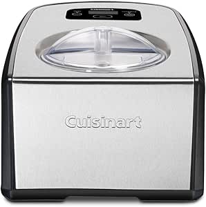 Cuisinart ICE-100 1.5-Quart Ice Cream and Gelato Maker, Fully Automatic with a Commercial Quality Compressor and 2-Paddles, 10-Minute Keep Cool Feature, Black and Stainless Steel