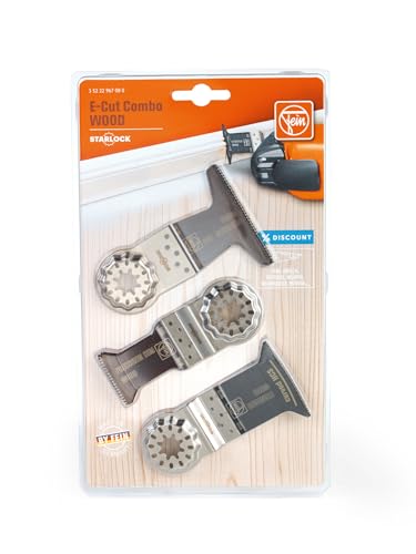 Fein E-Cut Combo Starlock Wood Tauchsägeblätter (3 teiliges Set, für Sägearbeiten in Holzwerkstoffen, Aufnahme Starlock) 35222967080