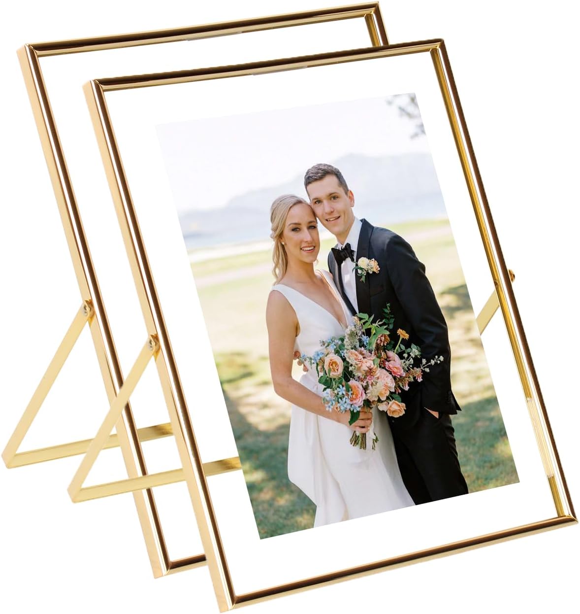 DrewCloth 2 Pack 8x10 Gold Floating Frame For Photo Sizes