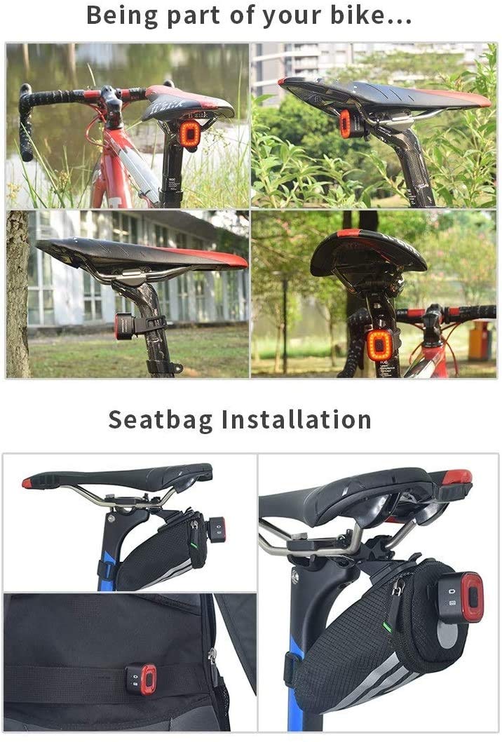 Bike Light. USB Luce ricaricabile della coda della bicicletta. Freno del sensore intelligente, posteriore rosso ad alta intensità GUIDATO Gli accessori si adattano a qualsiasi bicicletta stradale