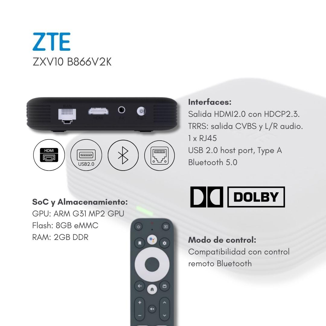 その他 TV BOX Android TV ZTE 4K Android TV Box Android TV 10 | WiFi | Bluetooth