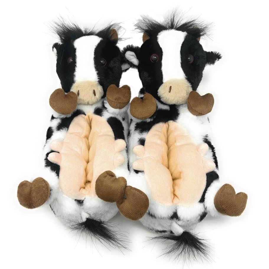 Image of Kids Animal Slippers, Soft Fuzzy Cozy House Shoes