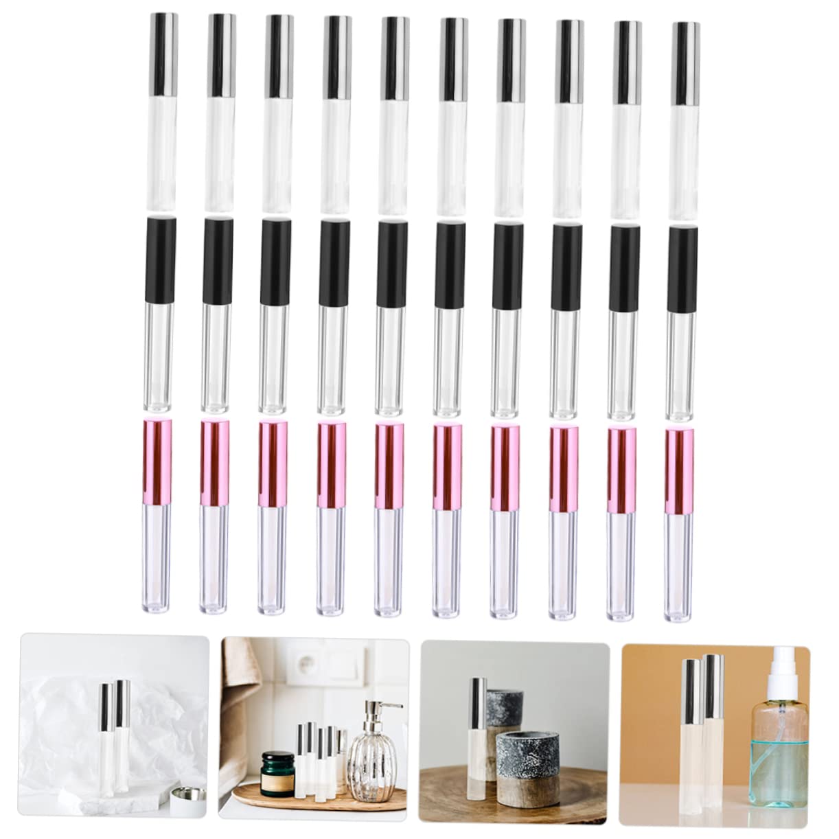 Tubo de Brillo de Labios Vacío 10ml Plástico 30 Piezas