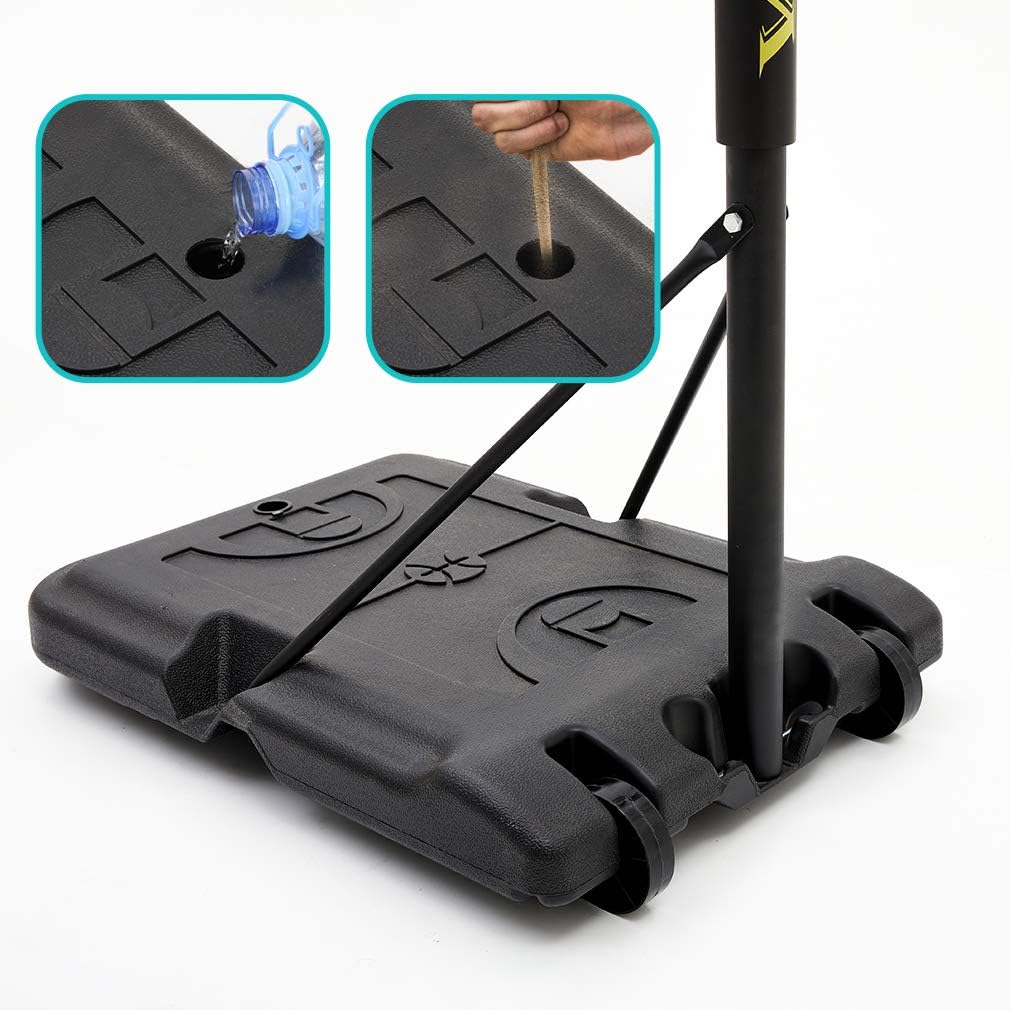 WUBOTIYU Portable Youth Basketball Hoop with 2pcs Wheels Height Adjustable Backboard System for Normal Basketballs Indoor & Outdoor Use : Sports & Outdoors