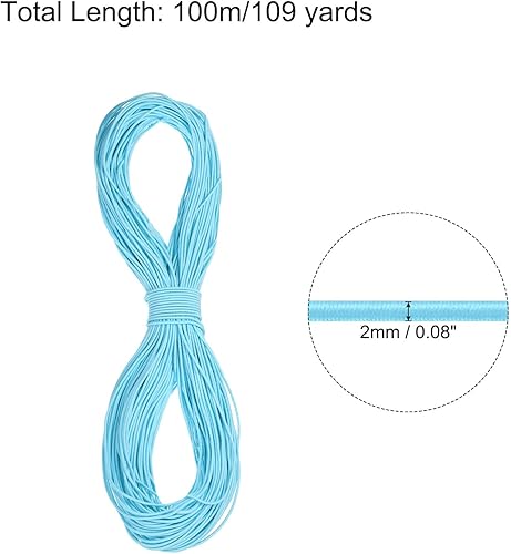 Vista 620 de PATIKIL Cuerda elástica elástica de 1/8 pulgadas, 11 yardas (0.118 in x 32.8 ft), color verde militar para manualidades, correas de gancho