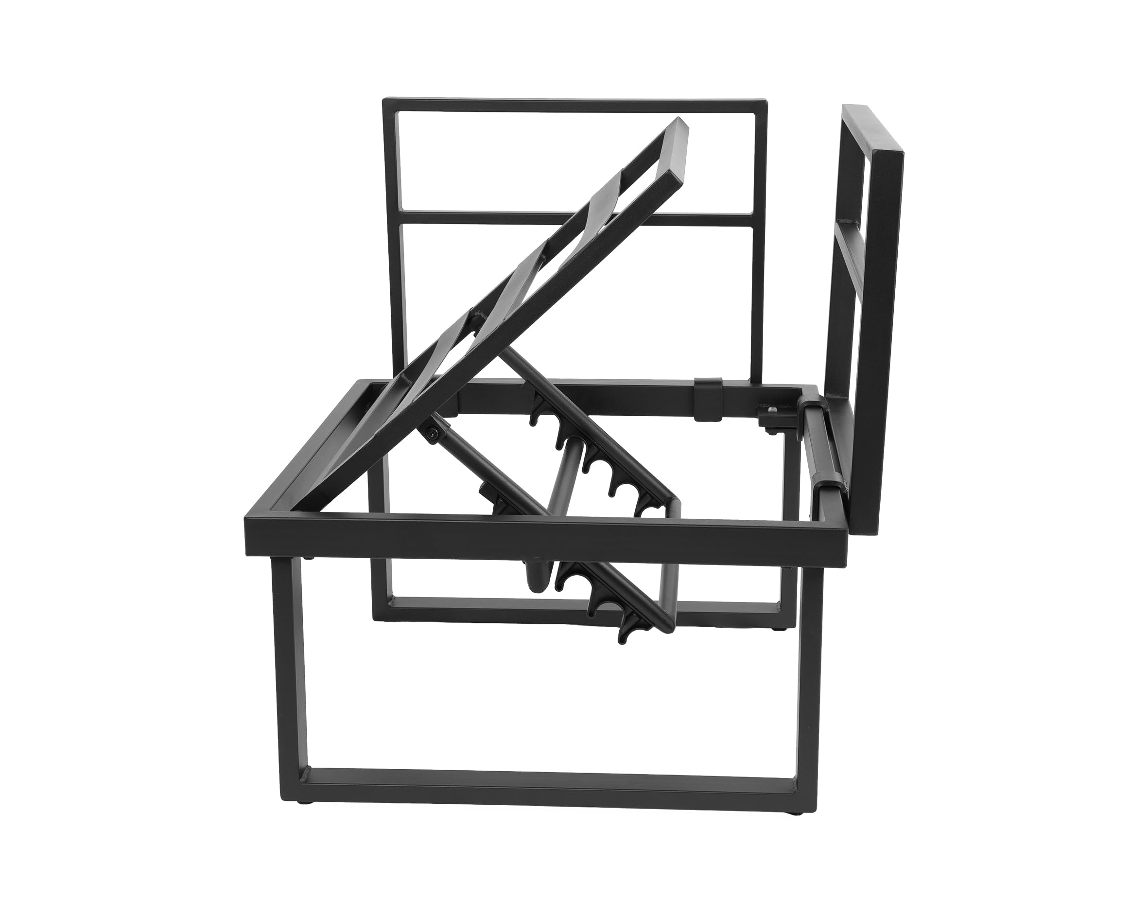 Garten Lounge-Set Pisa, L-Form, Stahl und Holz-Kunststoff-Gemisch, Hellgrau, mit Liegefunktion, inkl. Tisch