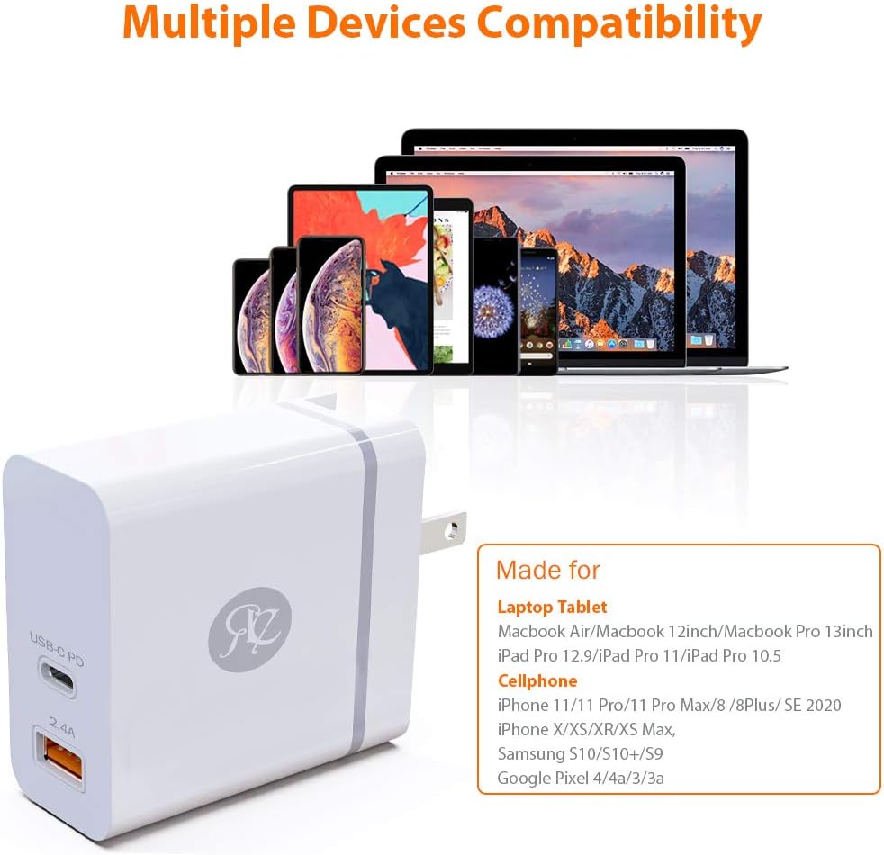 Rеvіеw Prоduсt USB C Charger, RE 42W Dual-Port Fast Charging Block Foldable Plug Adapter, 30W PD Compatible with iPad Pro, MacBook Air, iPhone 12 Pro Max 12 11 X 8, Google Pixel, AirPods Pro, 3.3ft C to C Cable Cord Tесh Dеаlѕ 🔥 USB C Charger, RE 42W Dual-Port Fast Charging Block Foldable Plug Adapter, 30W PD Compatible with iPad Pro, MacBook Air, iPhone 12 Pro Max 12 11 X 8, Google Pixel, AirPods Pro, 3.3ft C to C Cable Cord