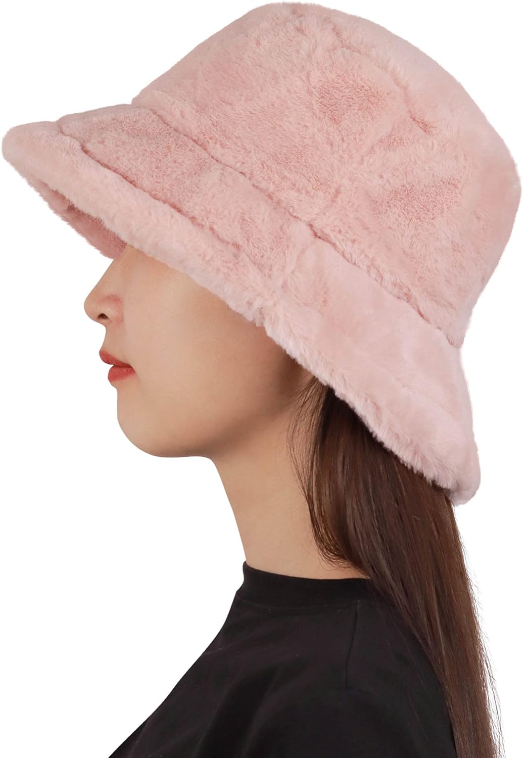 Bucket Hats Fuzzy Sheep Print Women Men Plush Cap Warm Soft Fisherman Hat Adjustable Winter Spring