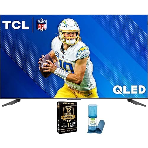 TCL 65" Q Class QLED 4K UHD HDR Smart Google TV Wi-Fi 5 60Hz Dolby Vision Alexa & Google Assistant 3 HDMI Surface Cleaner with Microfiber Cloth + CPS 12 Month Protection Plan