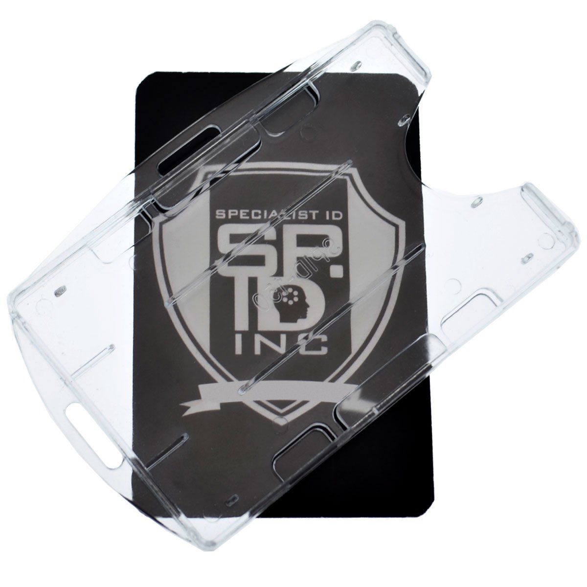 Starre offen doppelseitig transparent 2 ID Card Badge Holder durch Specialist ID – verpackt und verkauft einzeln