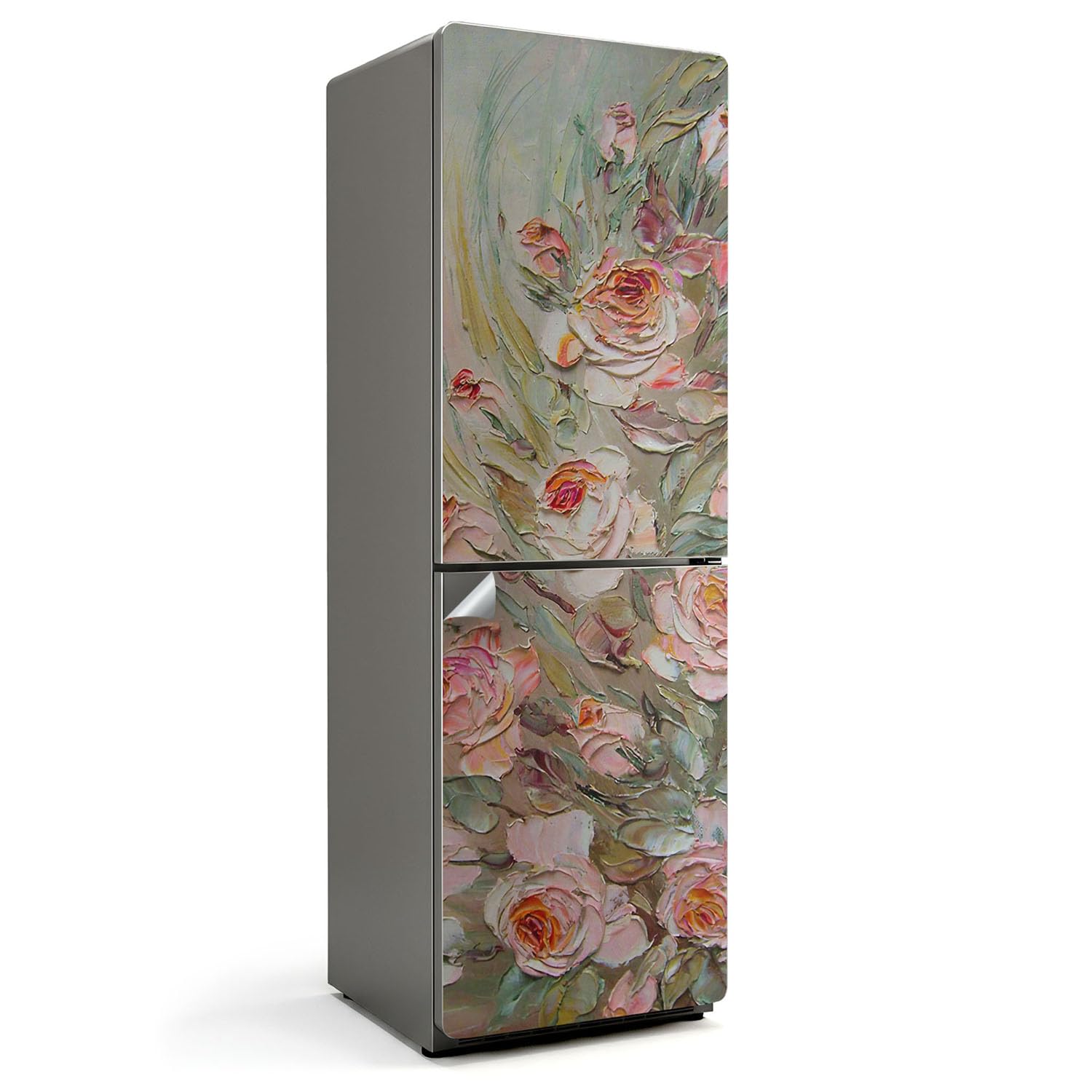 Sticker réfrigérateur floral 60x190 cm couvrant entièrement la cuisine