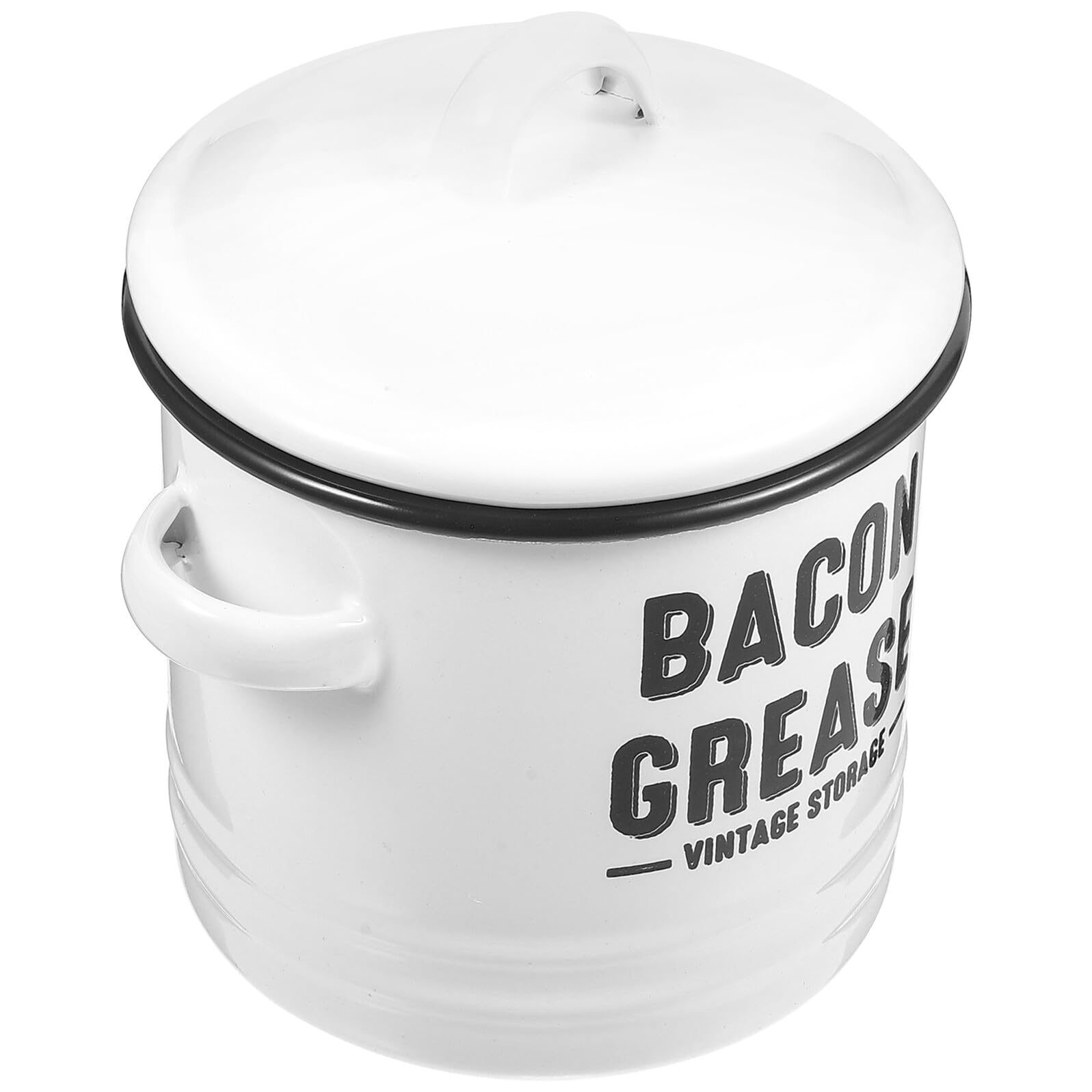 Pot en émail blanc 1200 ml Ipetboom avec couvercle et double poignées