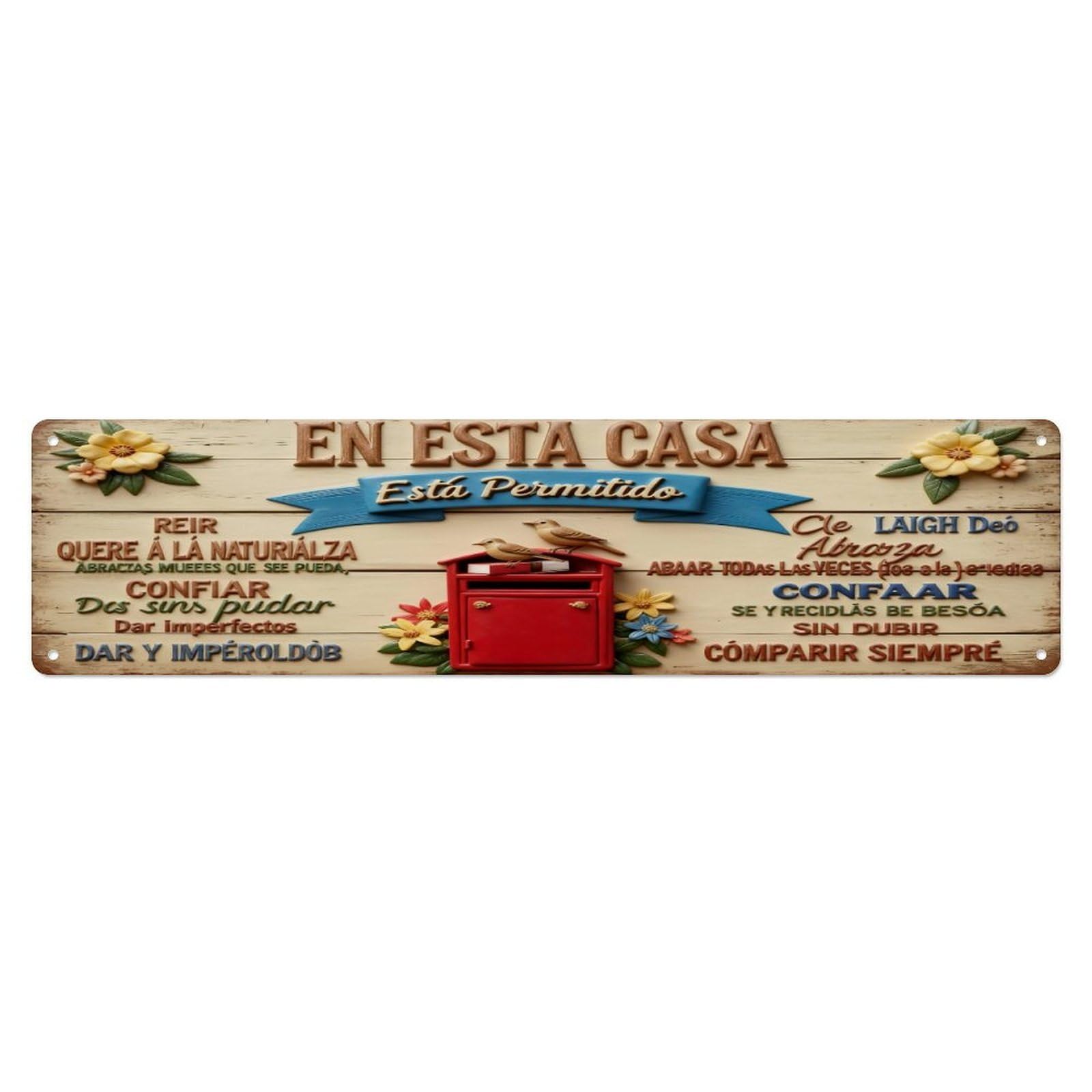 En Esta Casa Esta Permitido Metal Tin Sign Plaque