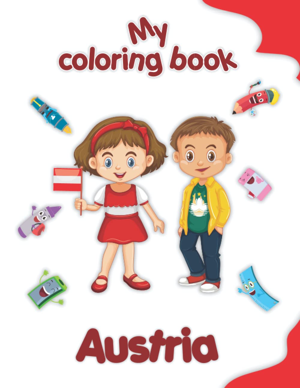 My coloring book about Austria: Coloring Pages of Animals, Landscapes and characters, kids 4-8 Years old