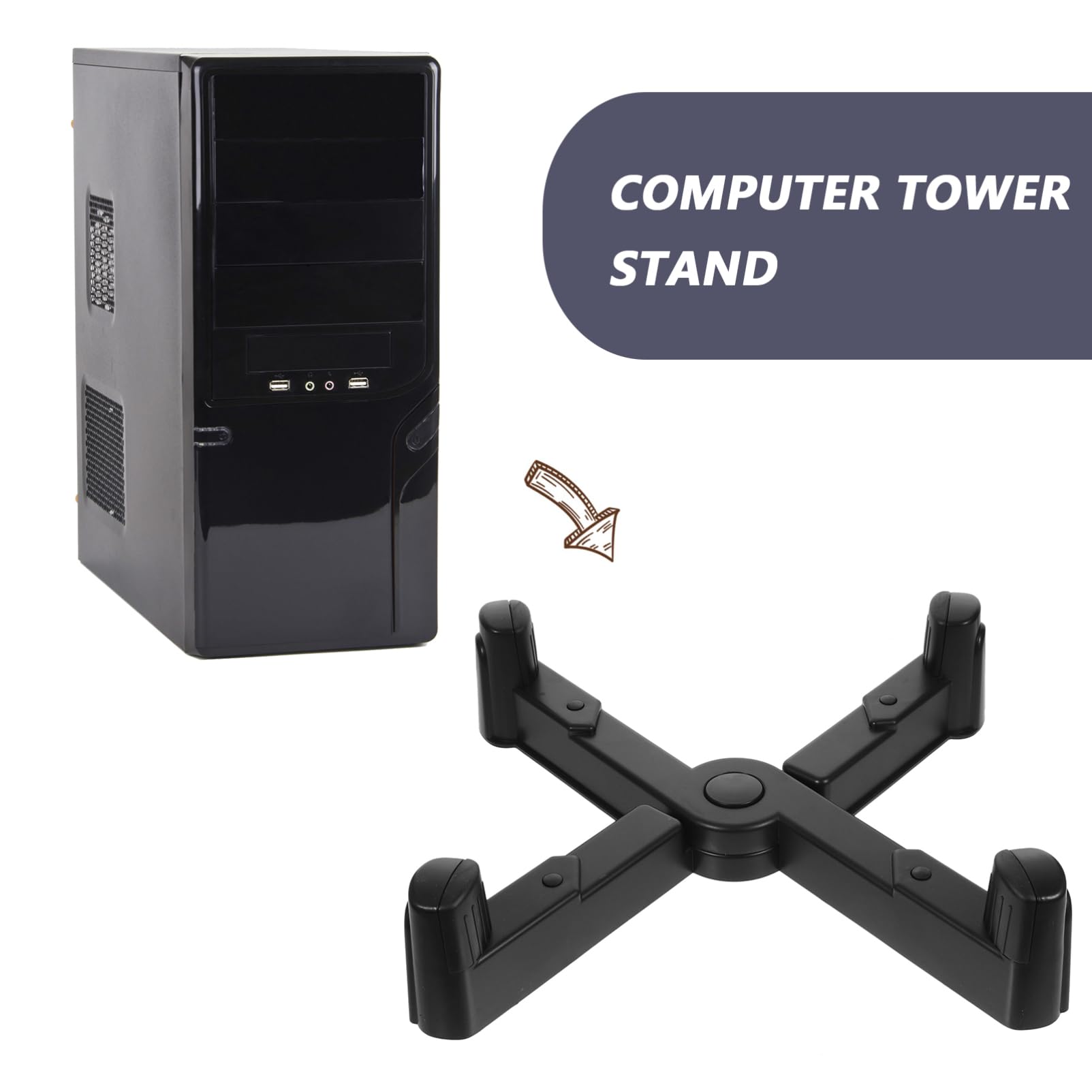 TEHAUX Supporto per Torre Computer in Ruote Rack per CPU Mobile per Uso Domestico Supporto da Scrivania per PC e Altoparlanti