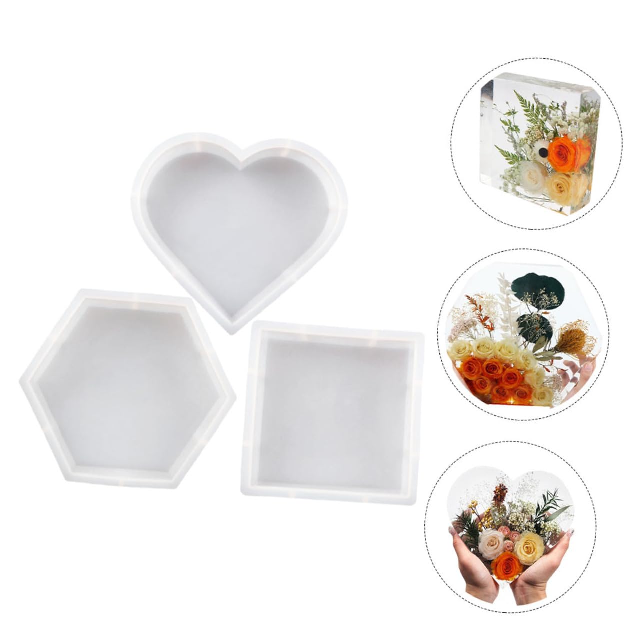 Stampo in Silicone A Forma Di Cuore Per Resina Epossidica Esagonali Quadrati Per Ornamenti Fai Da Te