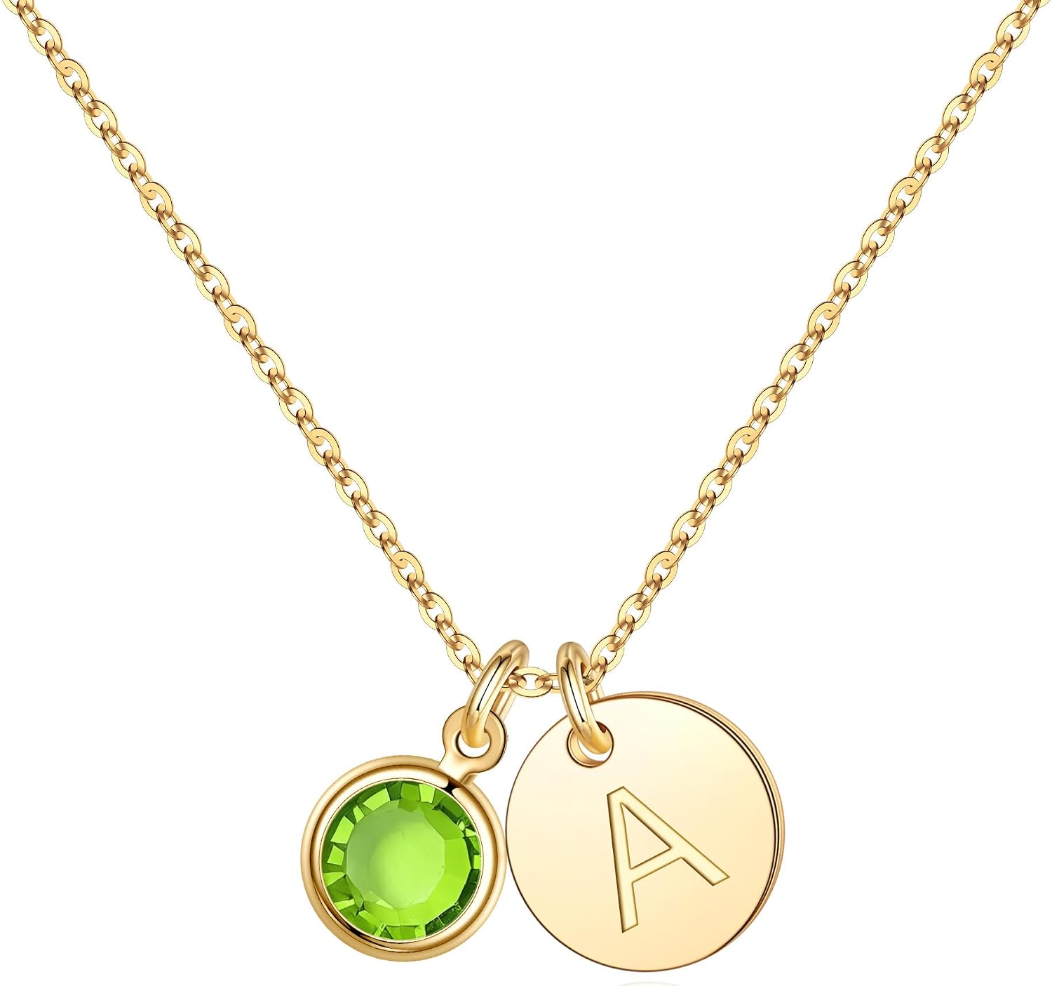 Hidepoo Initial Birthstone Necklace for Girls Women - Personalized Gifts