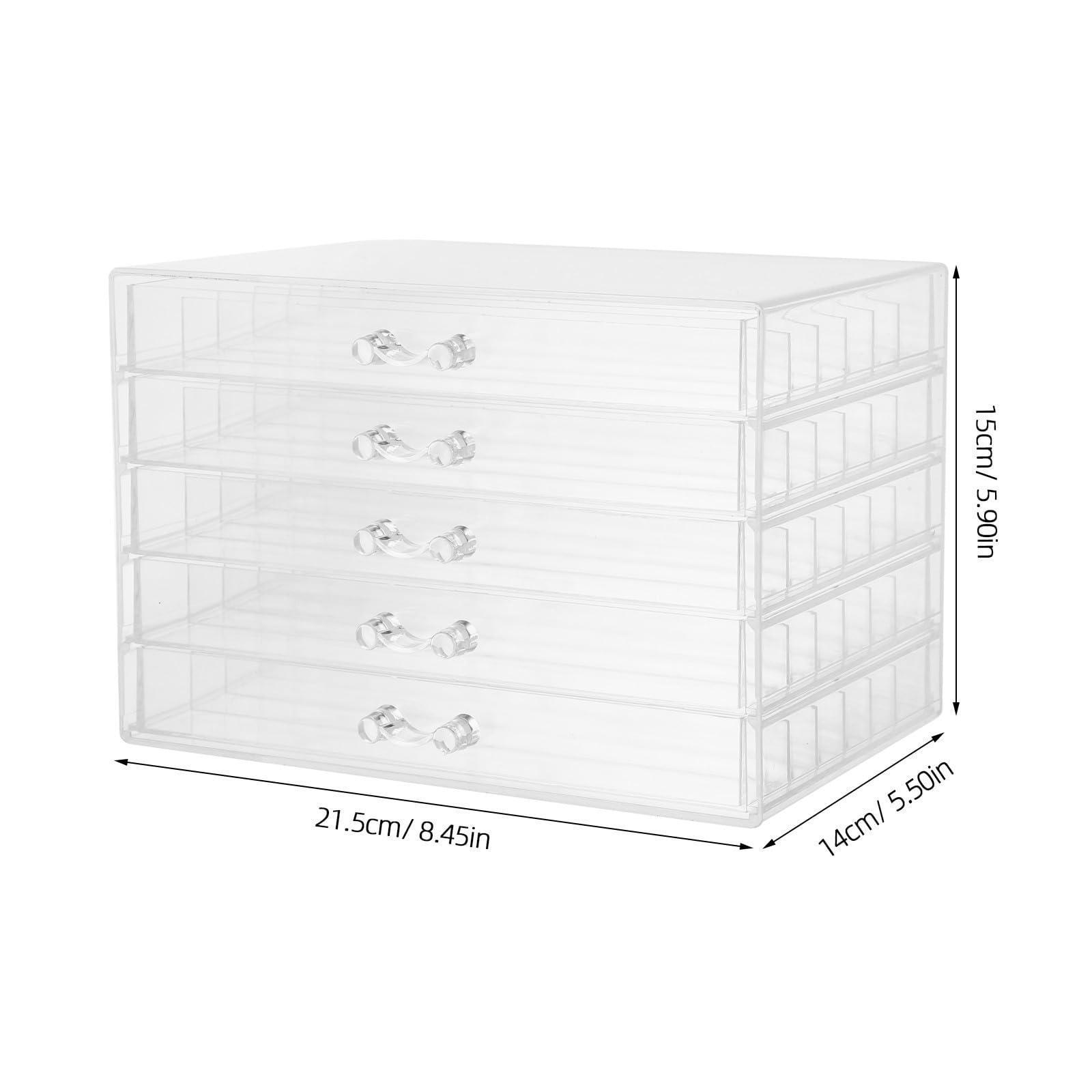 Caja Porta Collares Transparentes de Plástico 5 Cajones