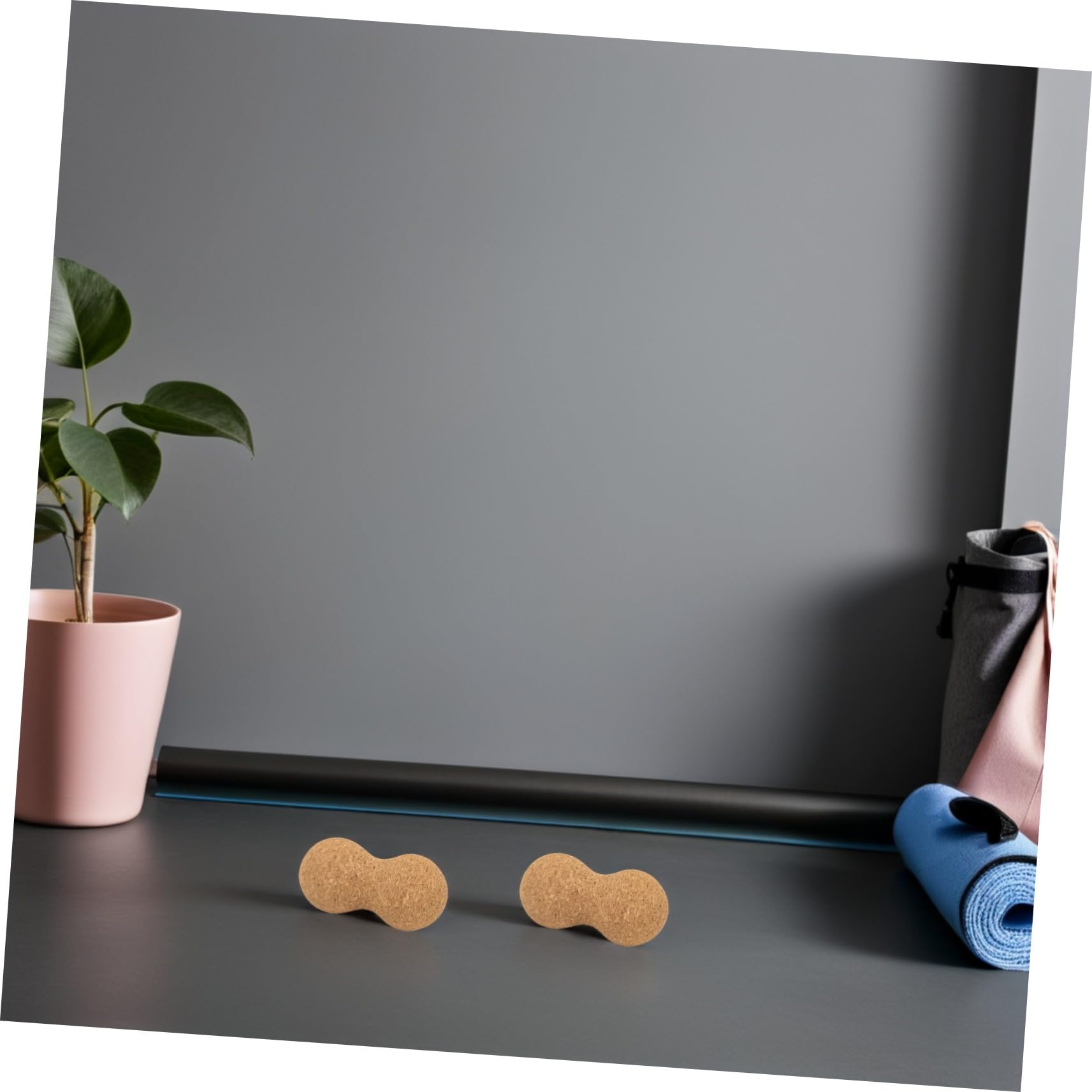 2piezas Bolas de Masaje de Espalda de Corcho Balones de Masaje de Cacahuete para Relajar la Espalda Cuello Masajeador Compacto para Yoga y Fitness