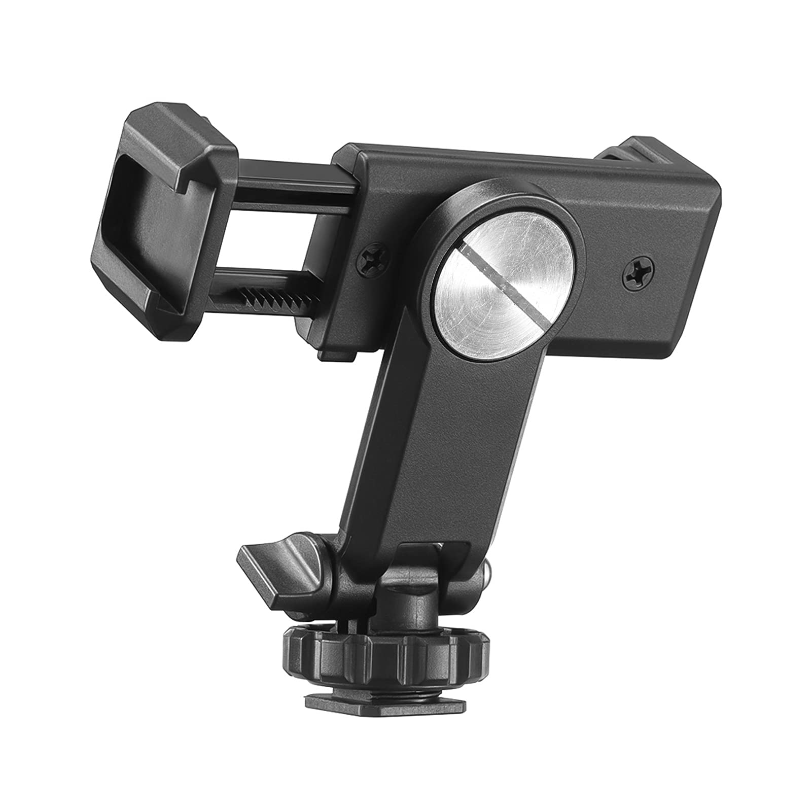 CalmGeekRotatable Phone Holder Clamp Clip Mount Adapter with 1/4 Cold Shoe Mount 360 Degree Rotatable for Smartphone Microphone LED Light Video Making