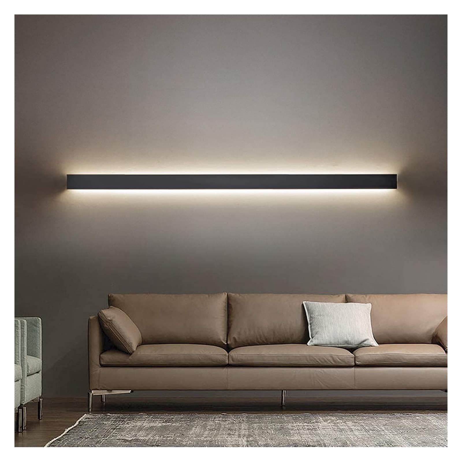 ZTCHSENZT Wall Lamp Wall Sconces Fixture Indoor LED Warm White 3000K Black Aluminum Corridor Wall Lights Wall Wash Lights Acrylic Lampshade Minimalist Decorative for Hallway Living,60cm