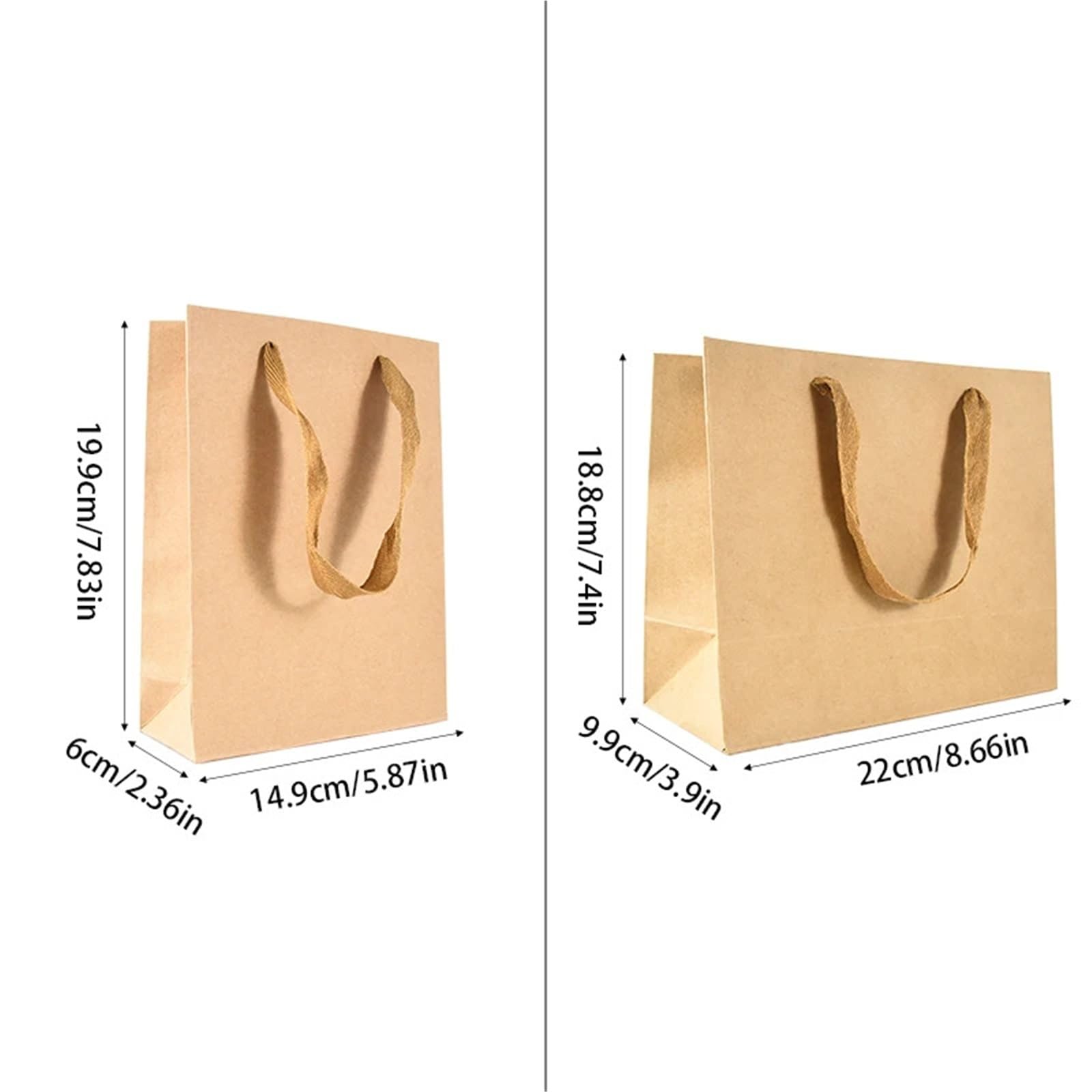 Bolsa de mano papel Kraft marrón 10/20 piezas para Envolver Regalos