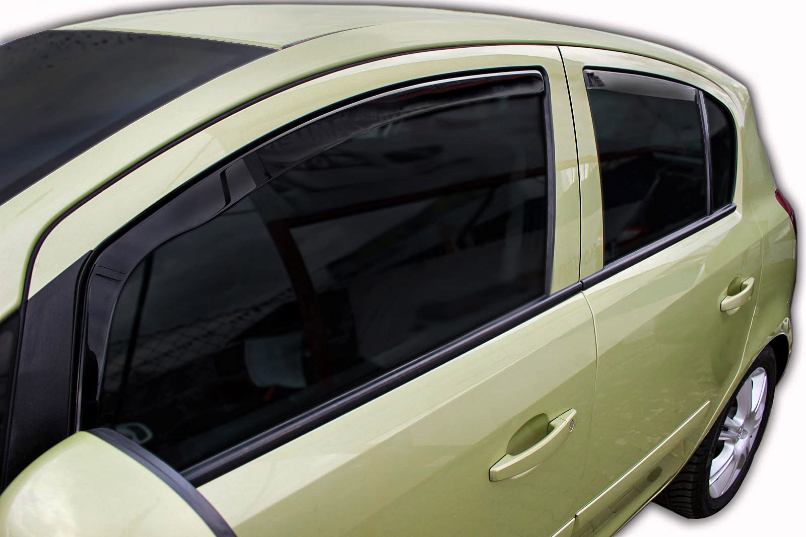 SCOUTT J&J Automotive GP Windabweiser passend für Opel Corsa D/E 5-Türer 2006-2019 4tlg, Vorne und Hinten Regenabweiser Passform Getönt Schwarz