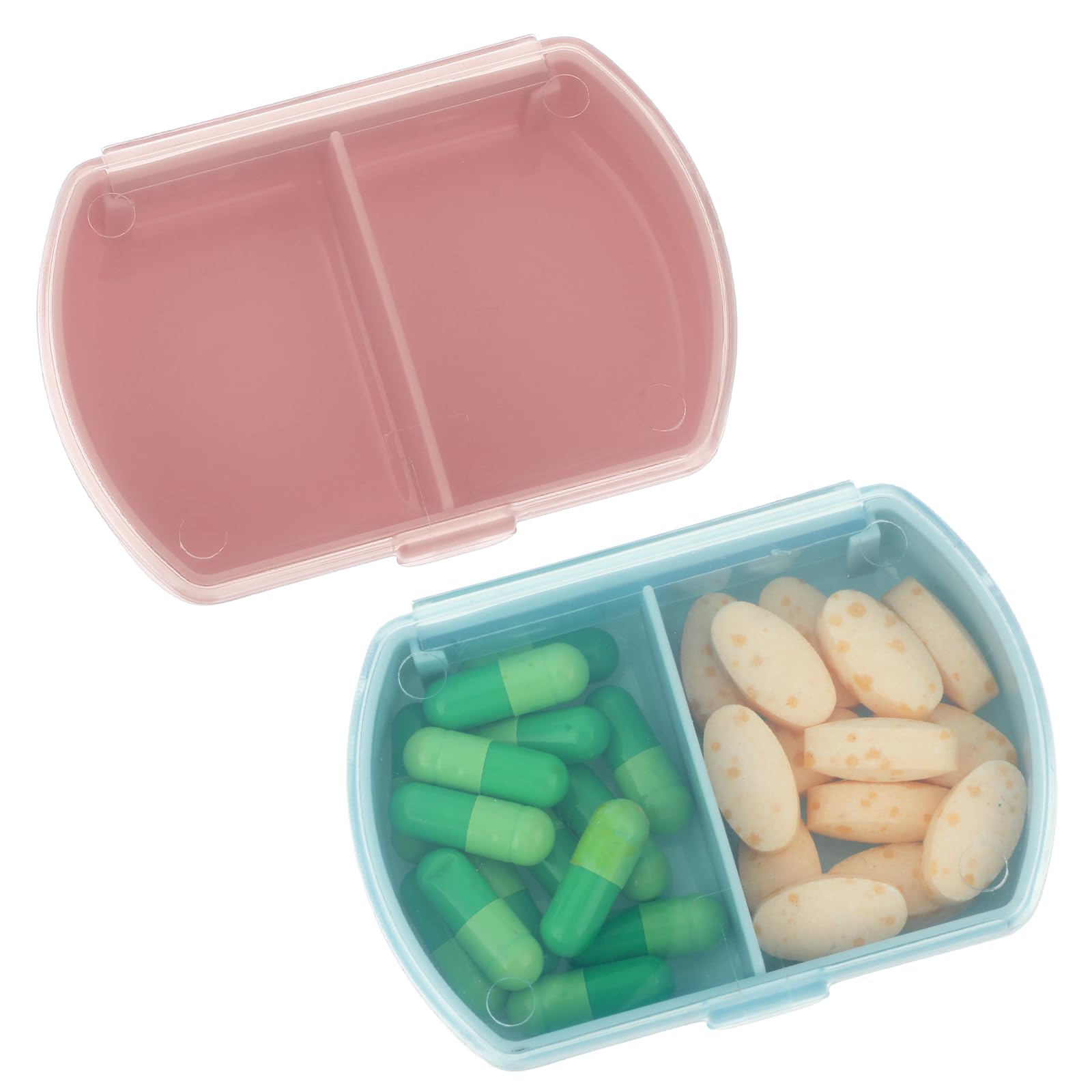 Sibba Pill Organizer Box Case 2 PCS Waterproof Travel Medicines Container Purse Essentials Small Cute Fish Oil Holder