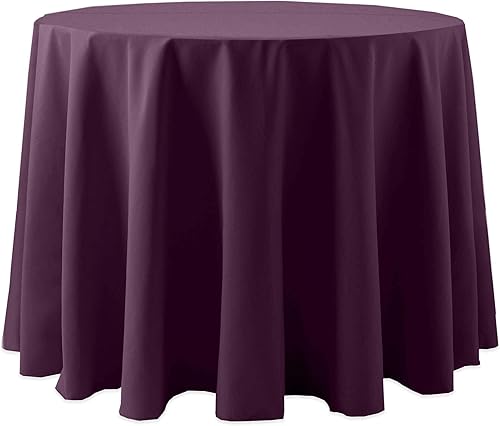 ULTIMATE TEXTILE Cotton-Feel - Mantel redondo de 90 pulgadas para comedor, color berenjena, color morado