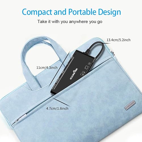 Miniatura 7 de Lector multitarjeta USB3.0, SDTFCFMicro SDXDMS 7 en 1 rápido lector de tarjetas de memoria de 5 Gbps, escritorconcentrador para SD SDXC SDHC CF CFI