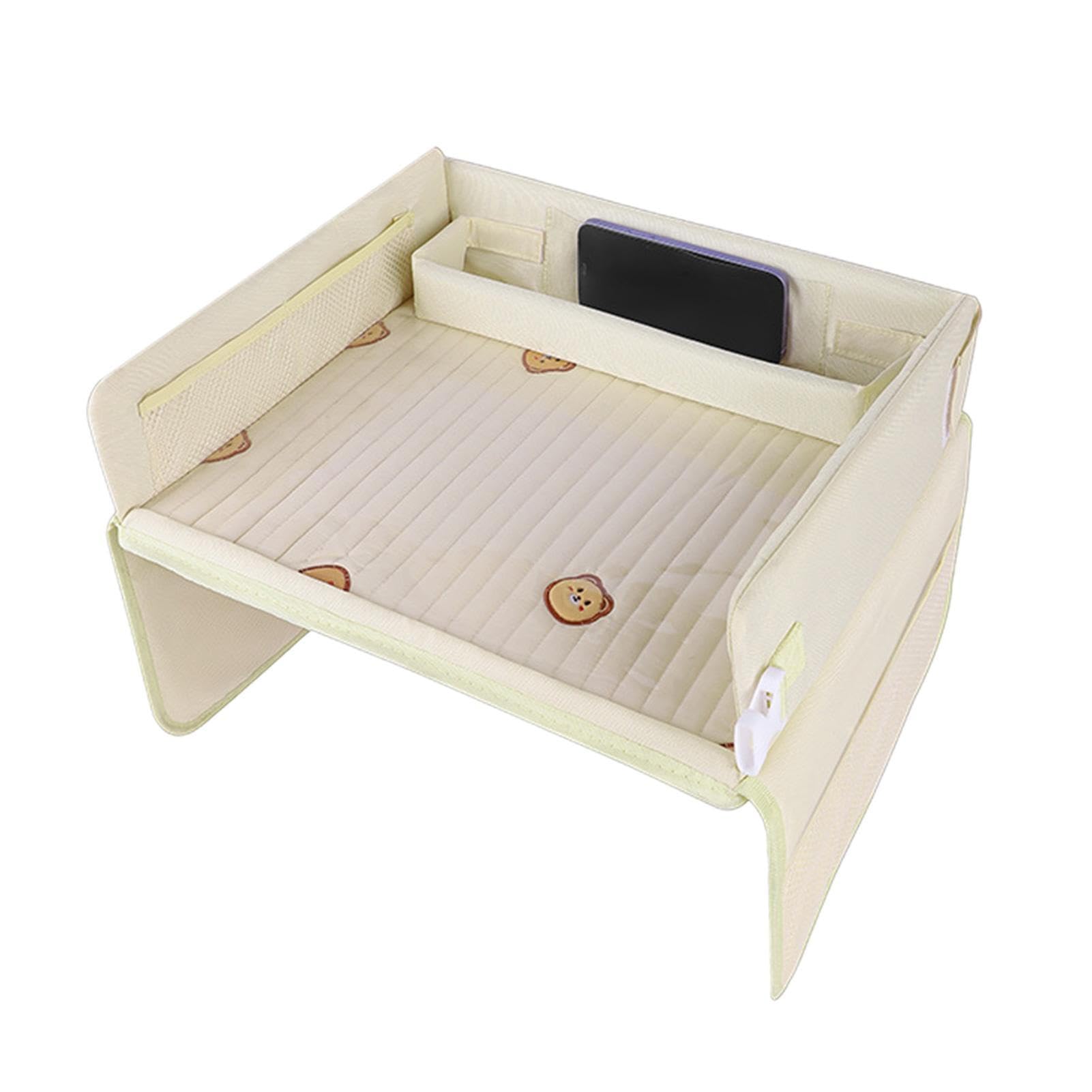 Plateau siège d'auto, Plateau siège Pliable imperméable à Plusieurs Poches, Table porgrancapacité pour Manger, Dessiner, Plateau siège Voyage en Voiture pour Le
