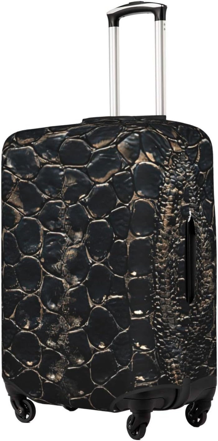 スネークスキンプリント装飾トラベルラゲッジカバー隠しジッパースーツケースアンチスクラッチ防塵。, ホワイト, 2XL