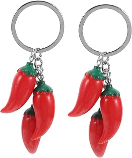 Cute Chili Pepper Keychain 2pcs Keychain Tassel Charm for Bag Pepper Pendant for Decorations Backpack