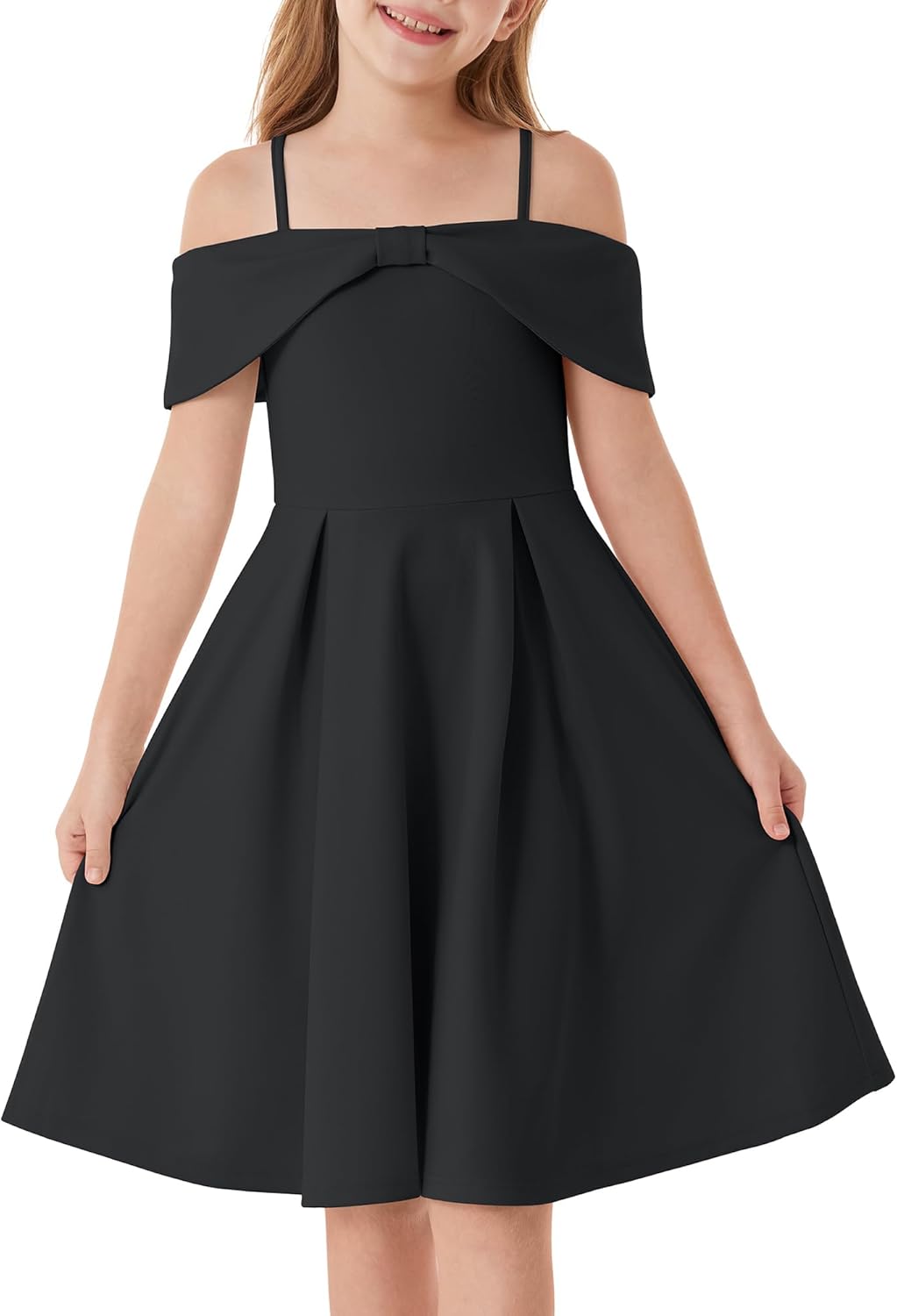GRACE KARIN Girls Elegant Dress Off Shoulder A-Line Casual Party Dresses for 6-14 Years