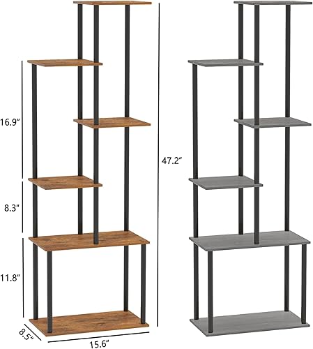 Miniatura 3 de Soporte para plantas de interior, estante alto de 6 niveles para macetas de madera de metal múltiple para sala de estar, oficina, balcón, patio,