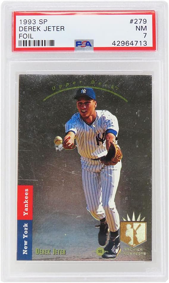 Derek Jeter (Yankees) 1993 SP Foil Baseball RC Rookie Card #279 (PSA 7 NM) (E)