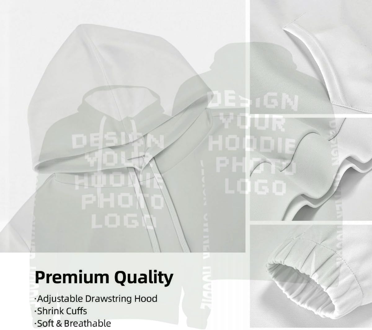 Custom Hoodies Unisex 3D Print Sweatshirt with Pocket for Men and Women/DIY Your Own Personalized Pullover Gifts/Double Sided Design - Image 5