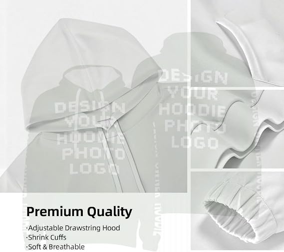 Custom Hoodies Unisex 3D Print Sweatshirt with Pocket for Men and Women/DIY Your Own Personalized Pullover Gifts/Double Sided Design