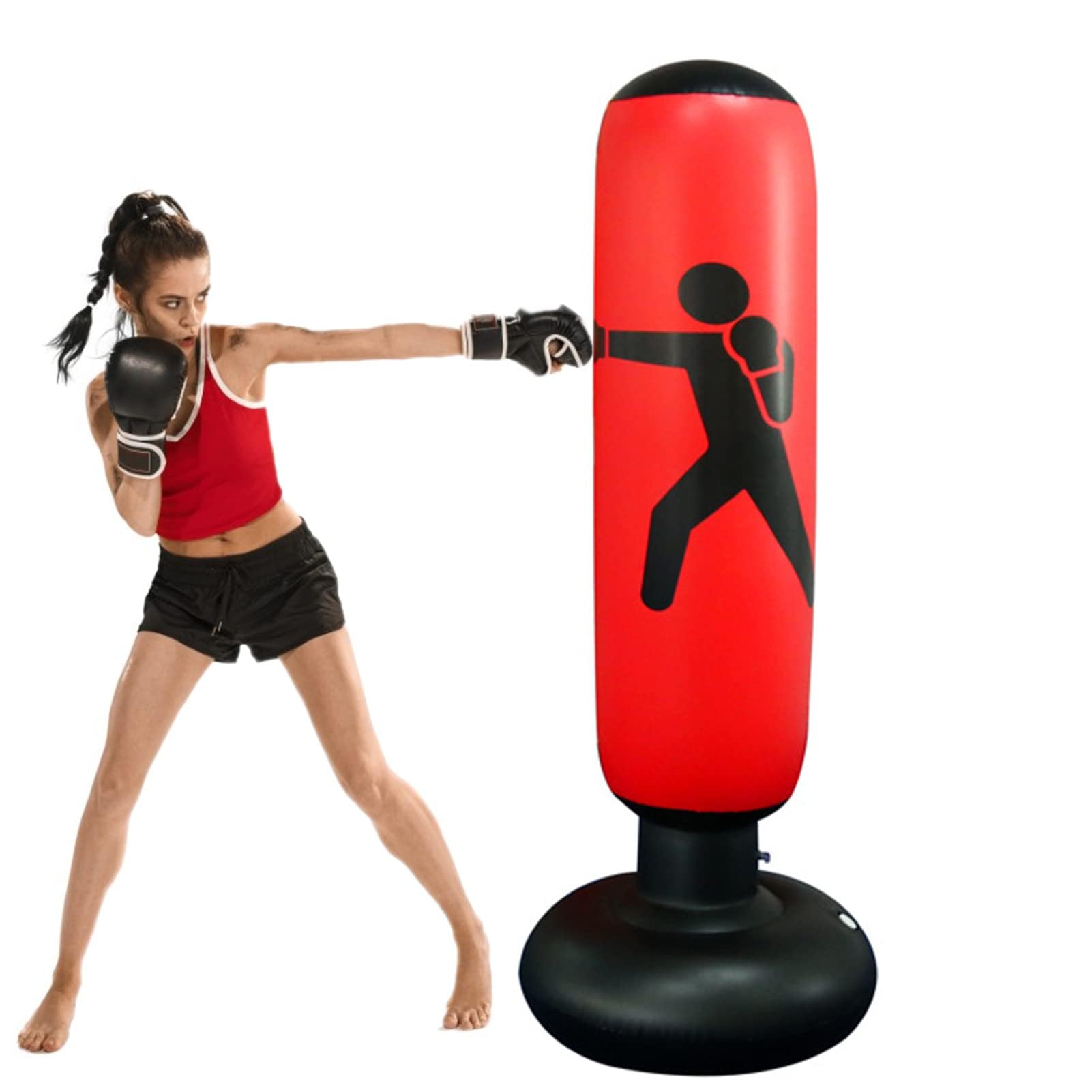 Inflatable Punching Bag for Kids - 63" Inflatable Kid Boxing Bag - Children Sports Toy Free Standing Bounce Back Tumbler for Sparring Boxing Bag Suitable for Karate - Gift for Boys & Girls