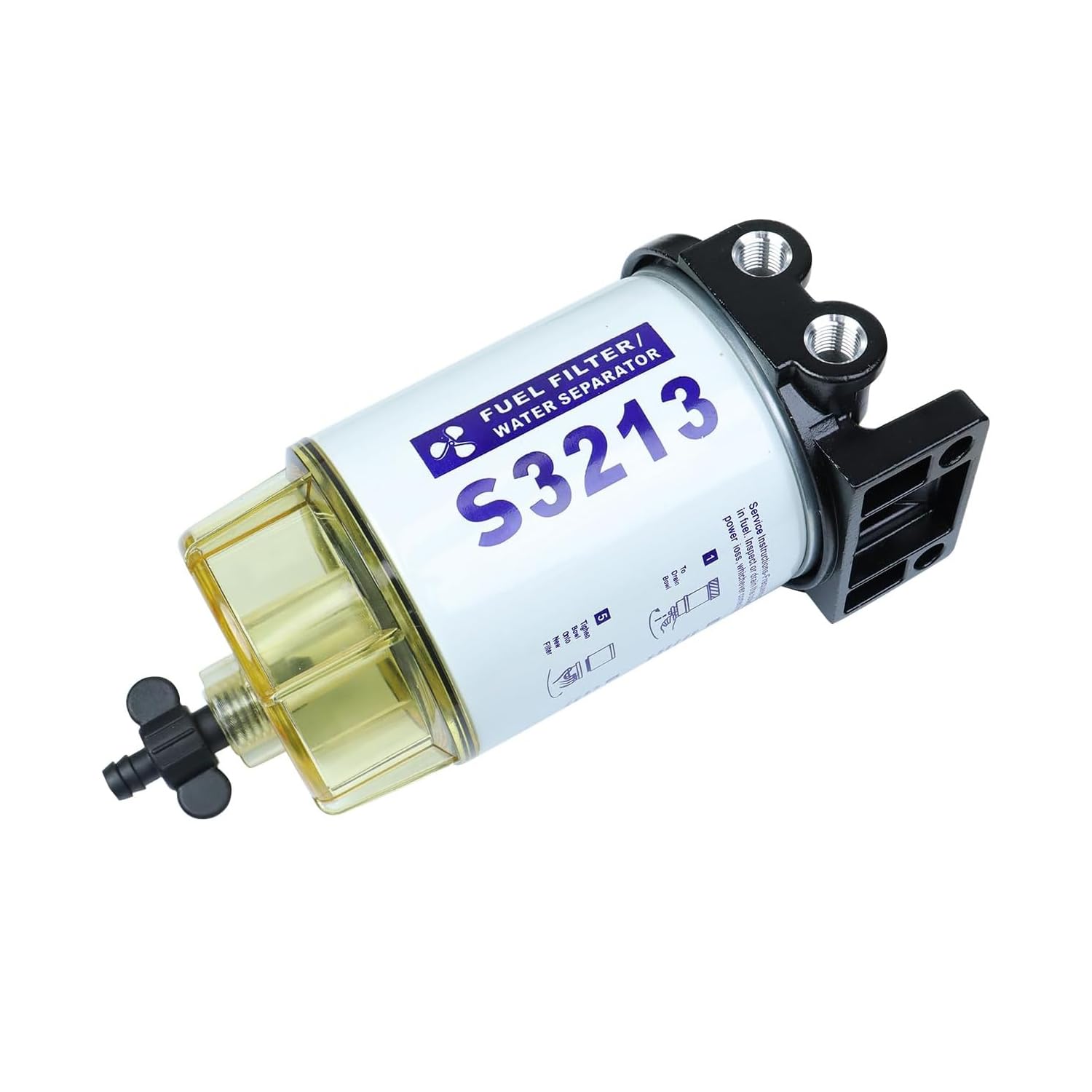 Separador de agua con filtro combustible para motor fueraborda marino Mercury accesorios NPT 3/8" x 1/4" S3213